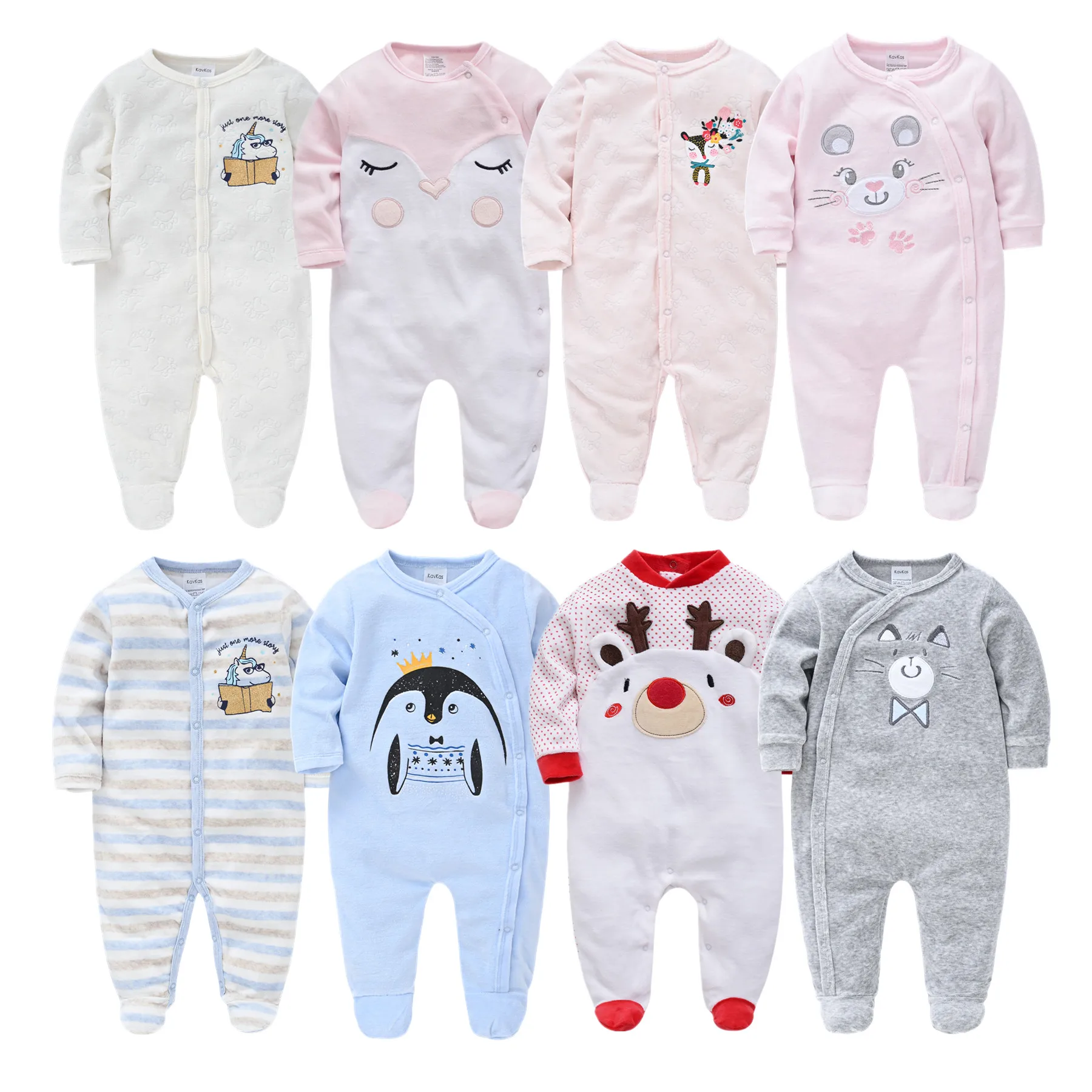 Top Trends: Unisex Winter Autumn Newborn Baby Rompers Pjiamas Infant Onesies Velvet Warm Jumpsuit Baby Boys Overalls Toddler Girls Clothing Shoppable Styles