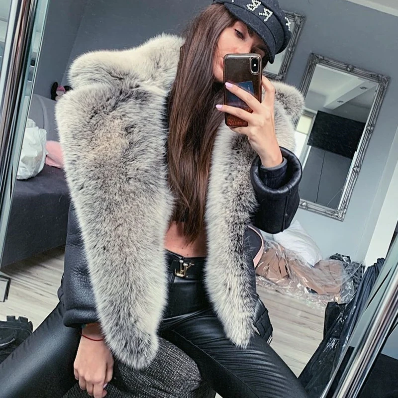 Top Trends: Natural Real Fox Fur Coat Genuine Sheep Leather High Quality 2022 Winter Women Whole Skin Fox Fur Coats Leather Jacket Outwear Shoppable Styles