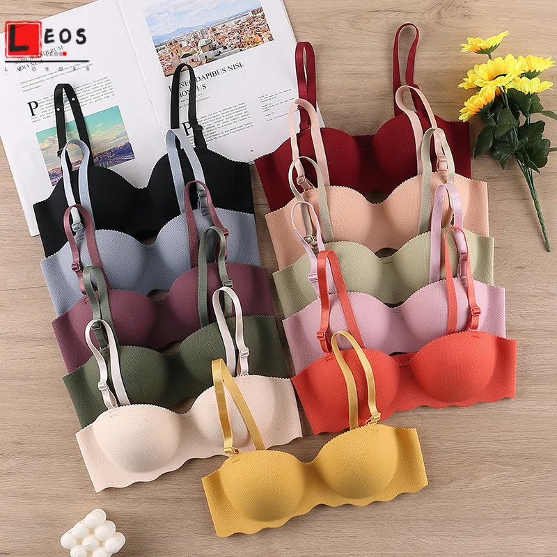 Top Trends: Sexy Bras Push Up Seamless Underwear For Women Solid Color Wireless Lingerie One-pieces Gather Thin Teens Girls Brassiere Top Shoppable Styles