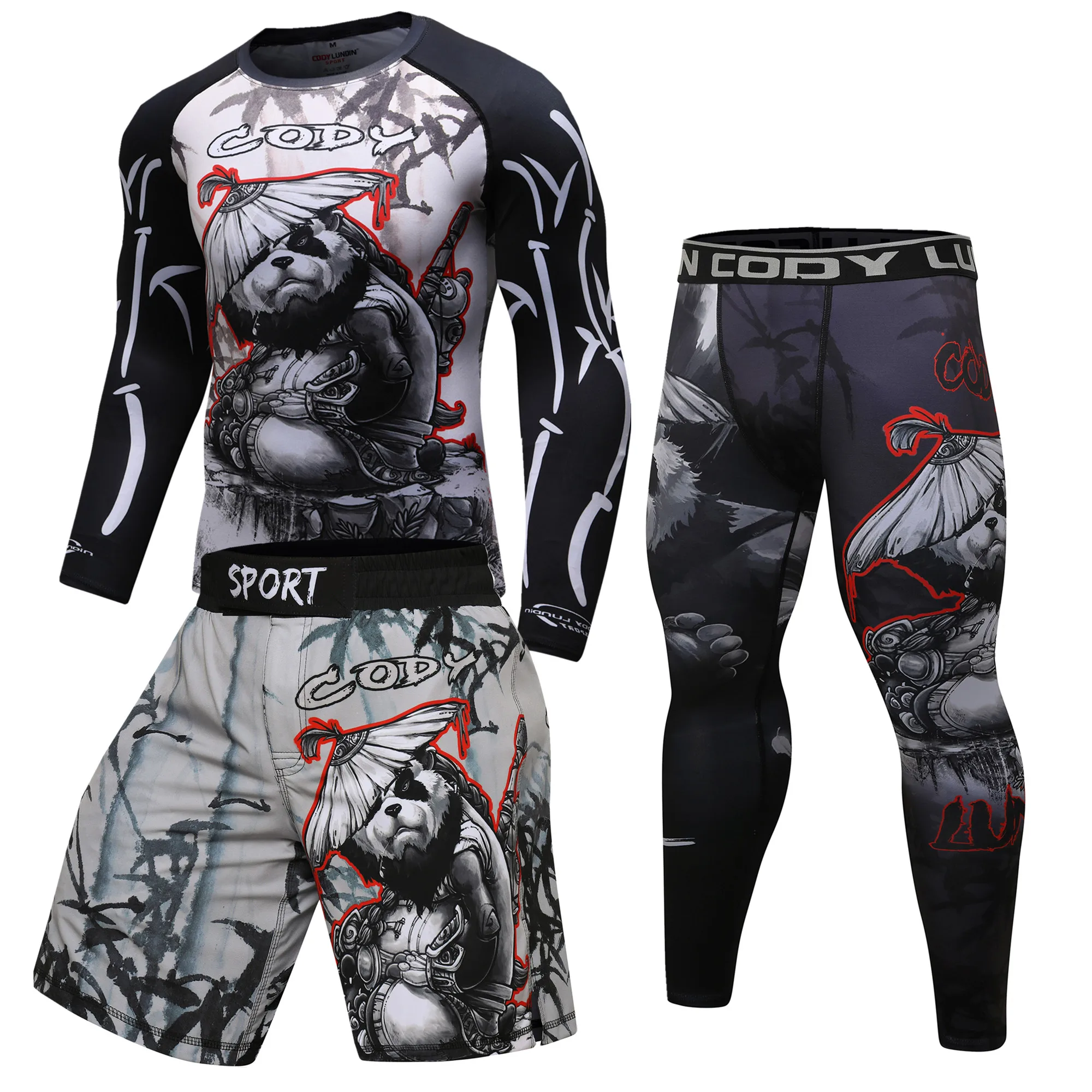 Top Trends: Jiu Jitsu Rashguard Men's T-shirts Hosen Mma Shorts Bjj Boxeo Kickboxing Jerseys Rash Guard Gym Clothing Mma Boxing T-shirt Set Shoppable Styles