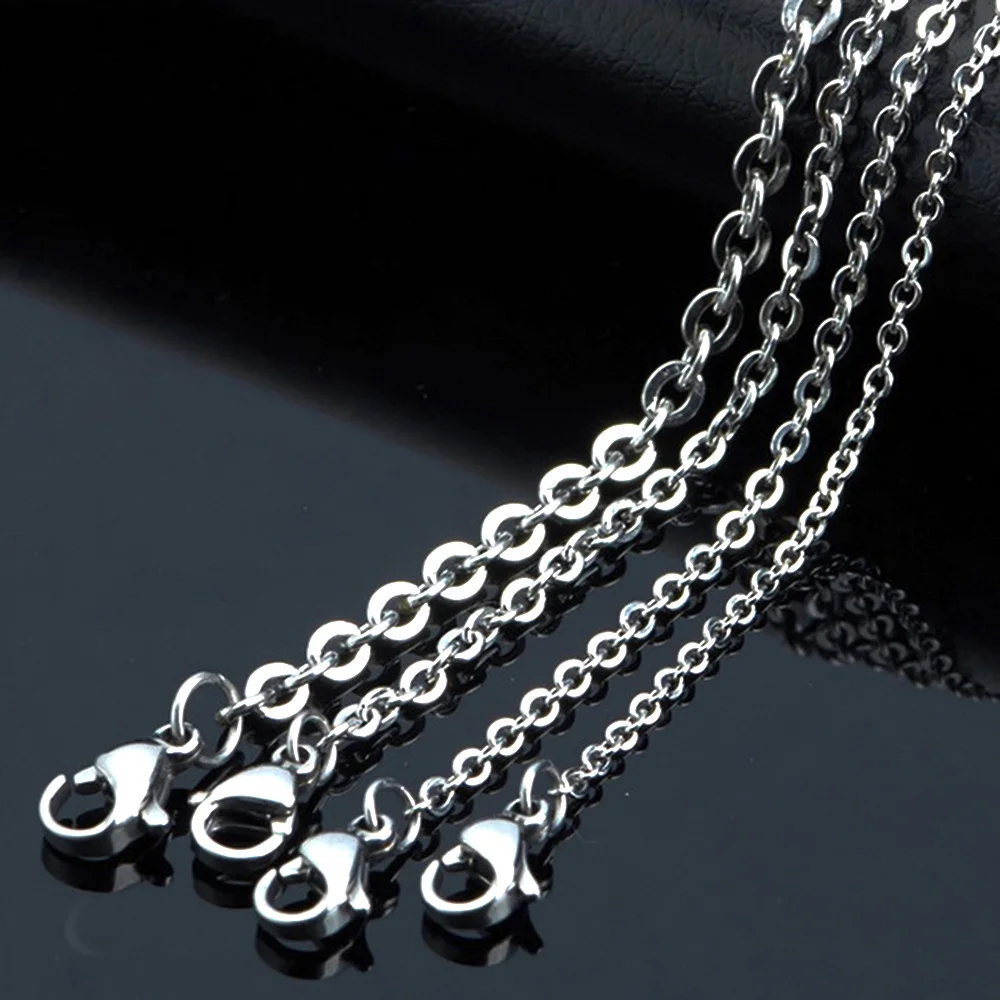 Top Trends: Wholesale 10pcs / lot Width 1.2mm-4mm Stainless Steel Tiny O Type Chain DIY Necklaces Jewelry Making 40cm -90cm Shoppable Styles