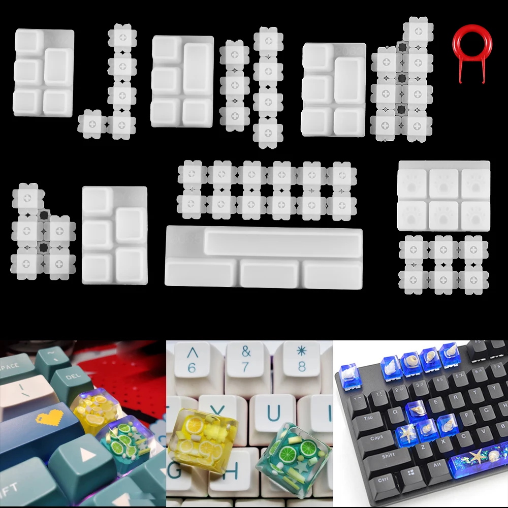 Top Trends: 1pcs Manual Mechanical Gaming Keyboard Mold Computer PC Gamer Pet Paw Keycaps Silicone Molds Dried Flower Resin Crafts Shoppable Styles