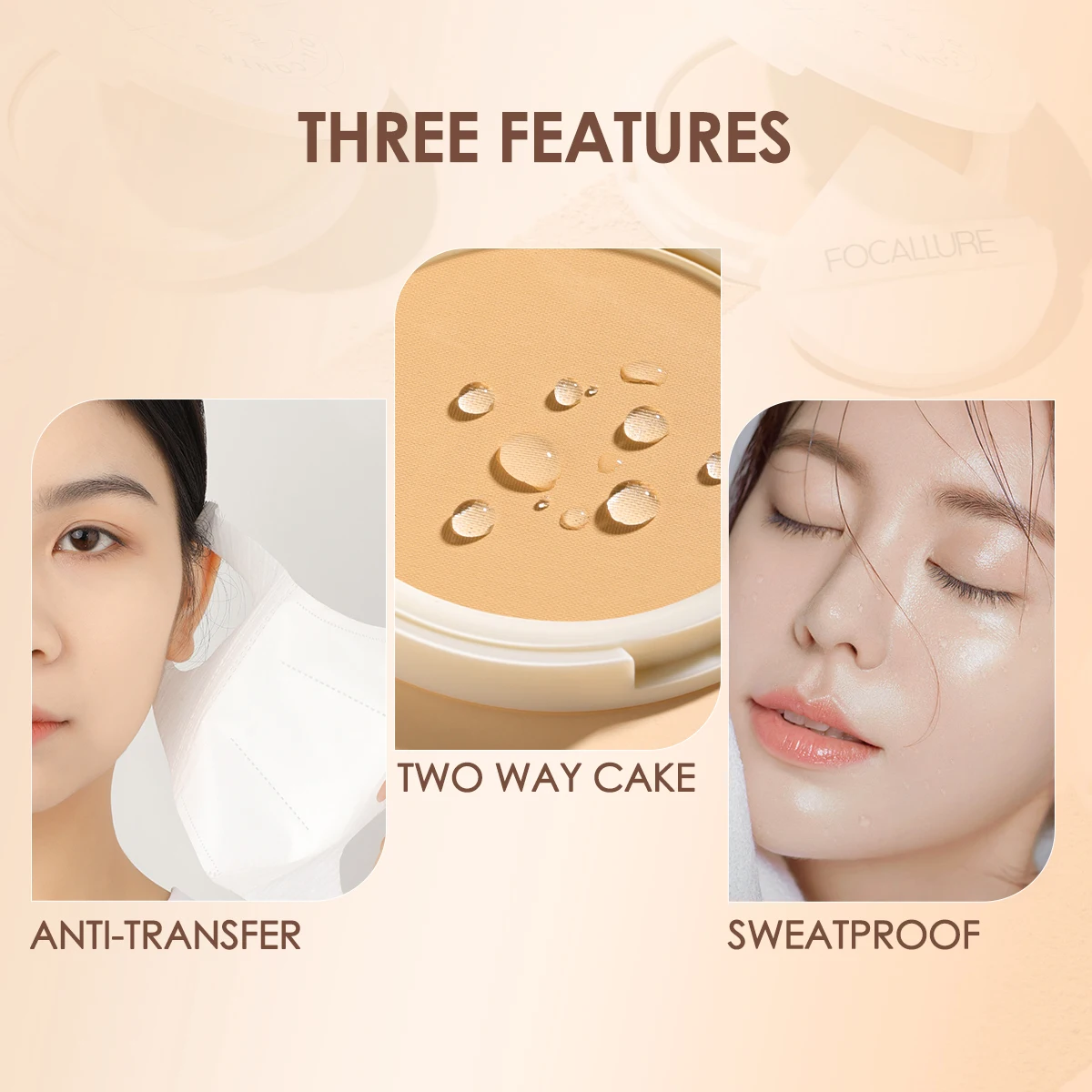 Top Trends: FOCALLURE Natural Lightweight Pressed Powder Waterproof Oil-control Long-lasting Compact Matte Setting Powder Makeup Cosmetics Shoppable Styles - Image 4