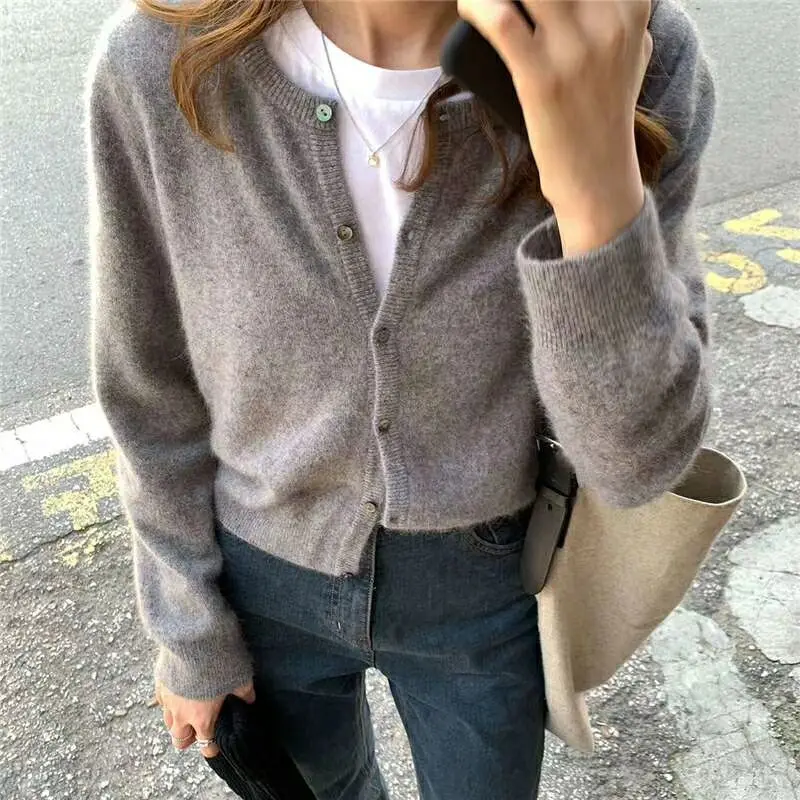 Top Trends: Cashmere Sweater Cardigan Women Single Breasted Long Sleeve Elegant Vintage Jumper Solid Wool Knitted Autumn Winter Outwear X452 Shoppable Styles - Image 2