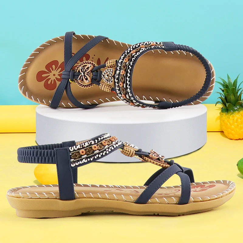 Top Trends: Sandals Women Summer Wedges Shoes Ladies Sandals Butterfly-knot Rhinestone Slides Sandalias Mujer Bohemia Elastic Band Sandal Shoppable Styles