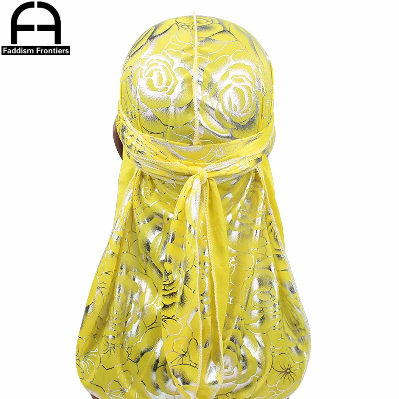 Top Trends: Unisex Floral Print Men Women Silk Durag Summer Breathable Long Tail Bandanas Hat Do Du Rags Hair Cover Waves Cap Shoppable Styles - Image 5