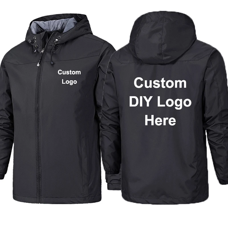 Top Trends: Spring Autumn Custom Logo Design Men Jacket DIY Print Zipper Coat Windproof Waterproof Jacket Unisex Outdoor Jackets Shoppable Styles