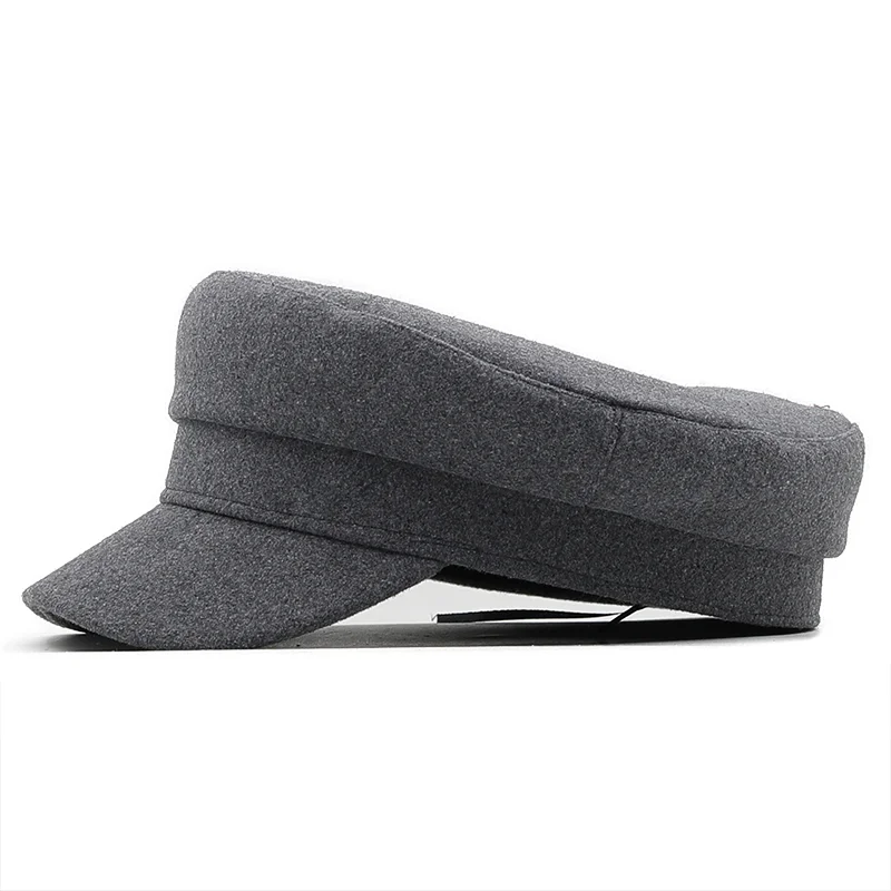 Top Trends: Classic Black High Quality Military Hat For Women Spring Autumn Winter Hats Felt Cap Winter Ladies Black Hat Woolen Beret Cap Shoppable Styles - Image 3