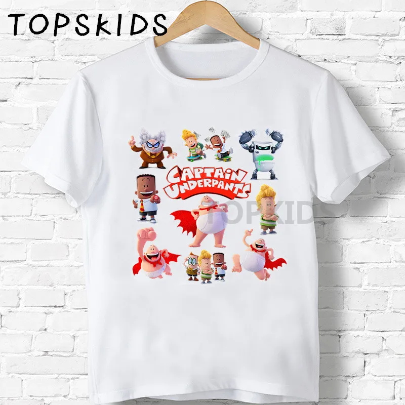 Top Trends: 2019 Children Captain Underpants Character Cartoon Print T-shirts Boys&Girls Funny Baby Tops Kids Summer O-Neck T Shirt Shoppable Styles