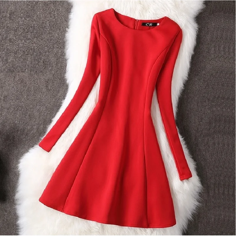 Top Trends: Elegant Slim Party Dress 2022 Women Winter Autumn Vintage Red Black Sexy Bodycon Dress Vestidos Long Sleeve Mini Dress Shoppable Styles