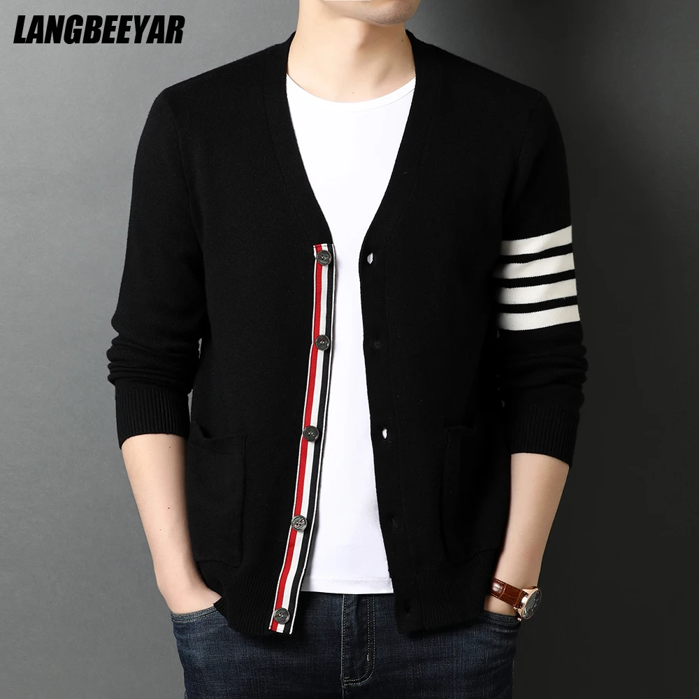 Top Trends: Top Grade New Autum Winter Brand Fashion Knitted Men Cardigan Sweater Black Korean Casual Coats Jacket Mens Clothing 2023 Shoppable Styles