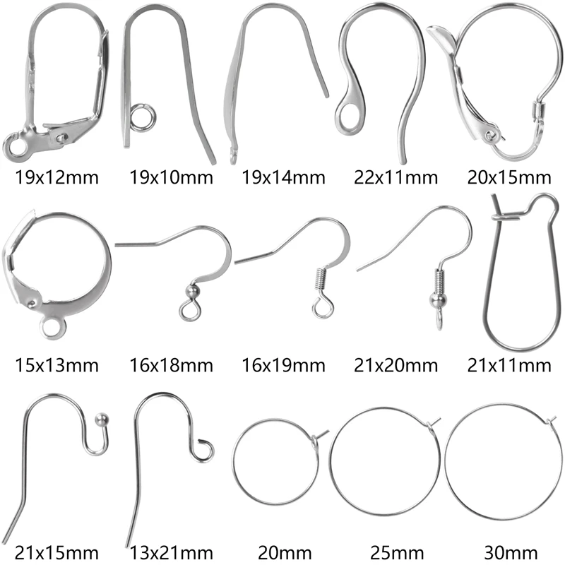 Top Trends: 50 Pcs / Lot Wholesale Earrings Jewelry Materials Stainless Steel Hook Hoops Hooks For Women Men Accessories DIY Earring Component Shoppable Styles