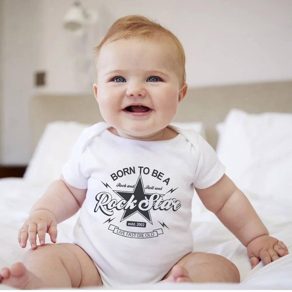 Top Trends: Edgy Fashion Infant Rock Outfits Summer 2021 New Rock And Roll Print Baby Boy Body Set Britain Pop Harajuku Newborn Clothes Shoppable Styles - Image 6