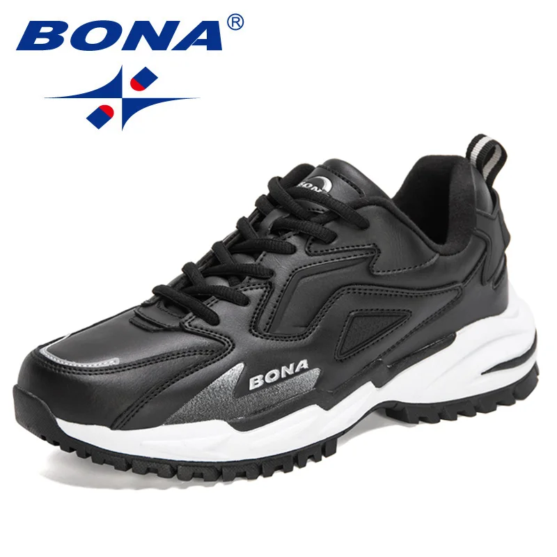 Top Trends: BONA 2022 New Designers Action Leather Mesh Running Shoes Men Sports Shoes Lightweight Sneakers Man Athletic Training Footwear Shoppable Styles