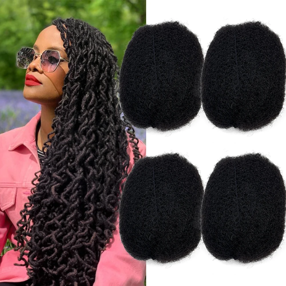 Top Trends: Tight Afro Kinky Human Hair, Ideal For Making, Locs Repair, Extensions, Twist, Braids 4 Bundles / Package Shoppable Styles