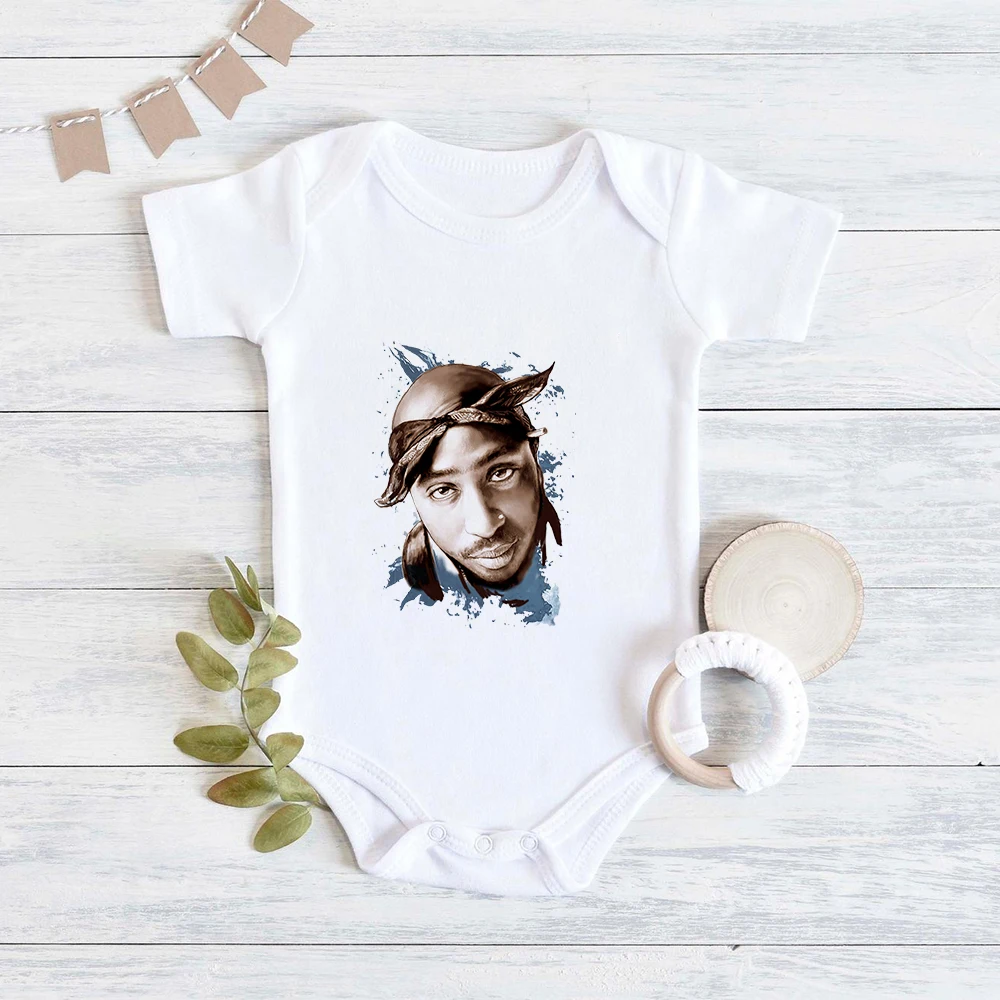 Top Trends: American Rapper Tupac 2pac Hip Hop Baby Boy Girl Clothes Fashion Trend 2022 Bodysuit For Newborn Summer Home Baby Rock Onesies Shoppable Styles - Image 2