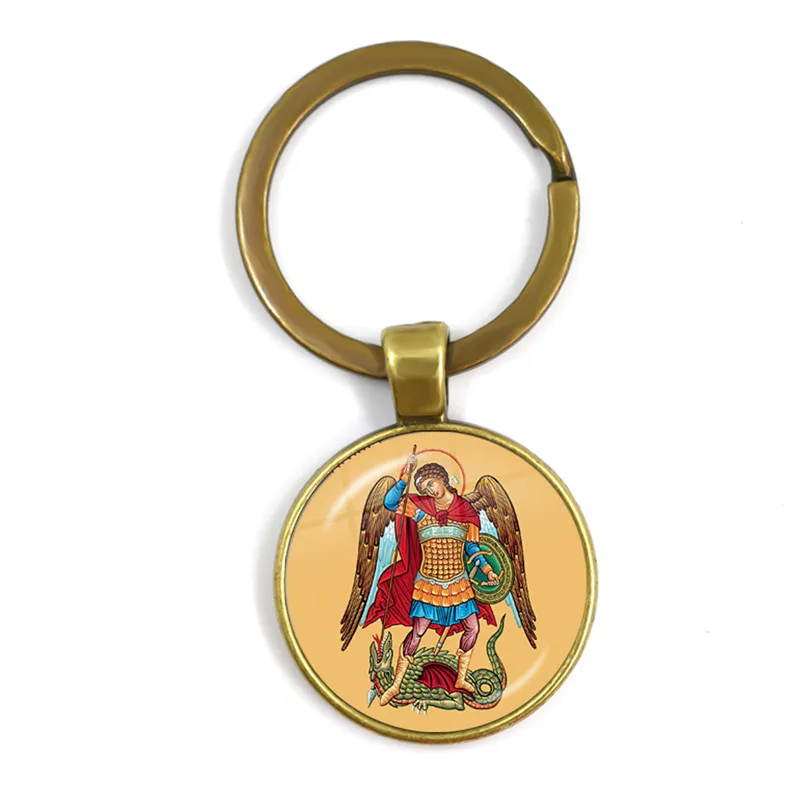 Top Trends: New Men Keychains Archangel St.Michael Protect Me Saint Shield Protection Charm Russian Orhodox Keyrings Jewelry For Holy Gift Shoppable Styles - Image 4