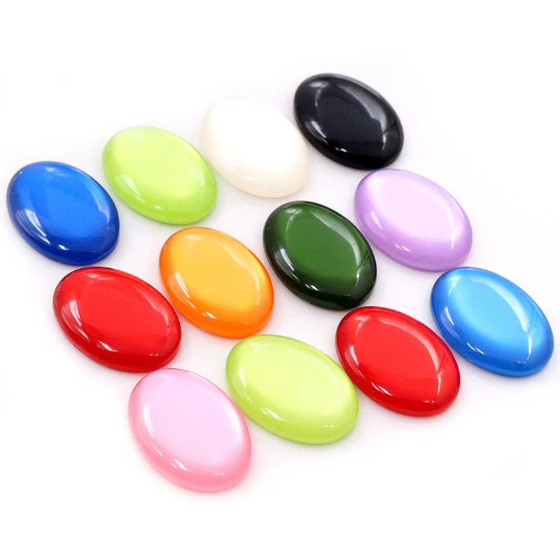 Top Trends: New Fashion 10pcs 18x25mm Mix Color Flat Back Resin Cabochons Cameo Shoppable Styles