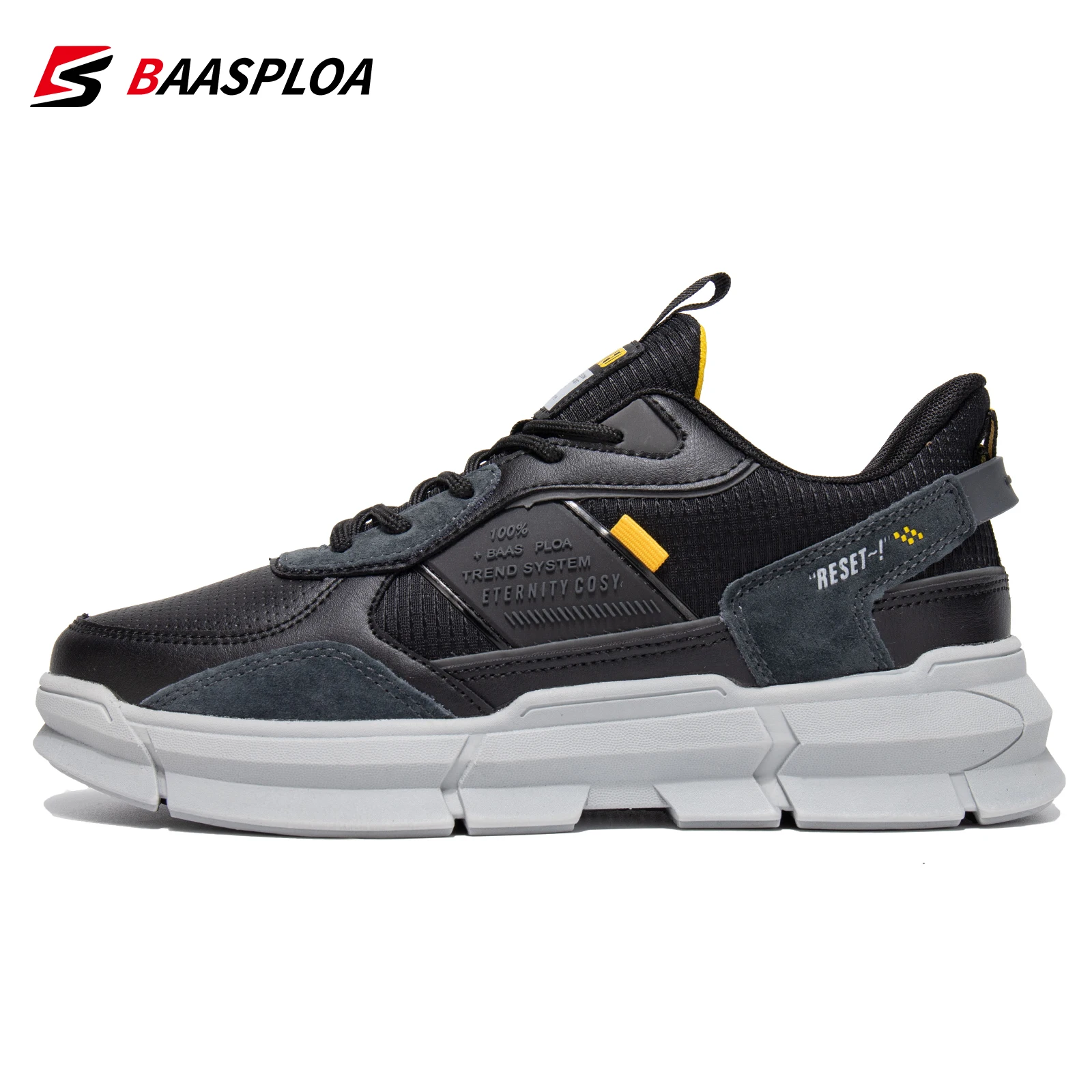 Top Trends: Baasploa Men Lightweight Running Shoes Non-slip Leather Male Sneakers Outdoor Casual Walking Shoes Comfortable Training Footwear Shoppable Styles