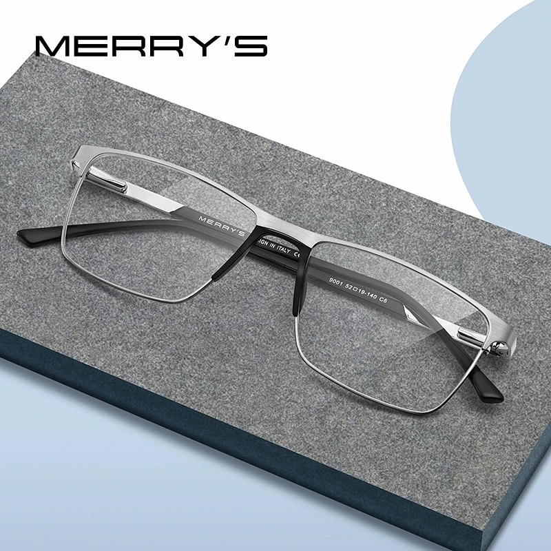 Top Trends: MERRYS DESIGN Men Titanium Alloy Glasses Frame Fashion Male Square Ultralight Eye Myopia Prescription Eyeglasses S2001 Shoppable Styles