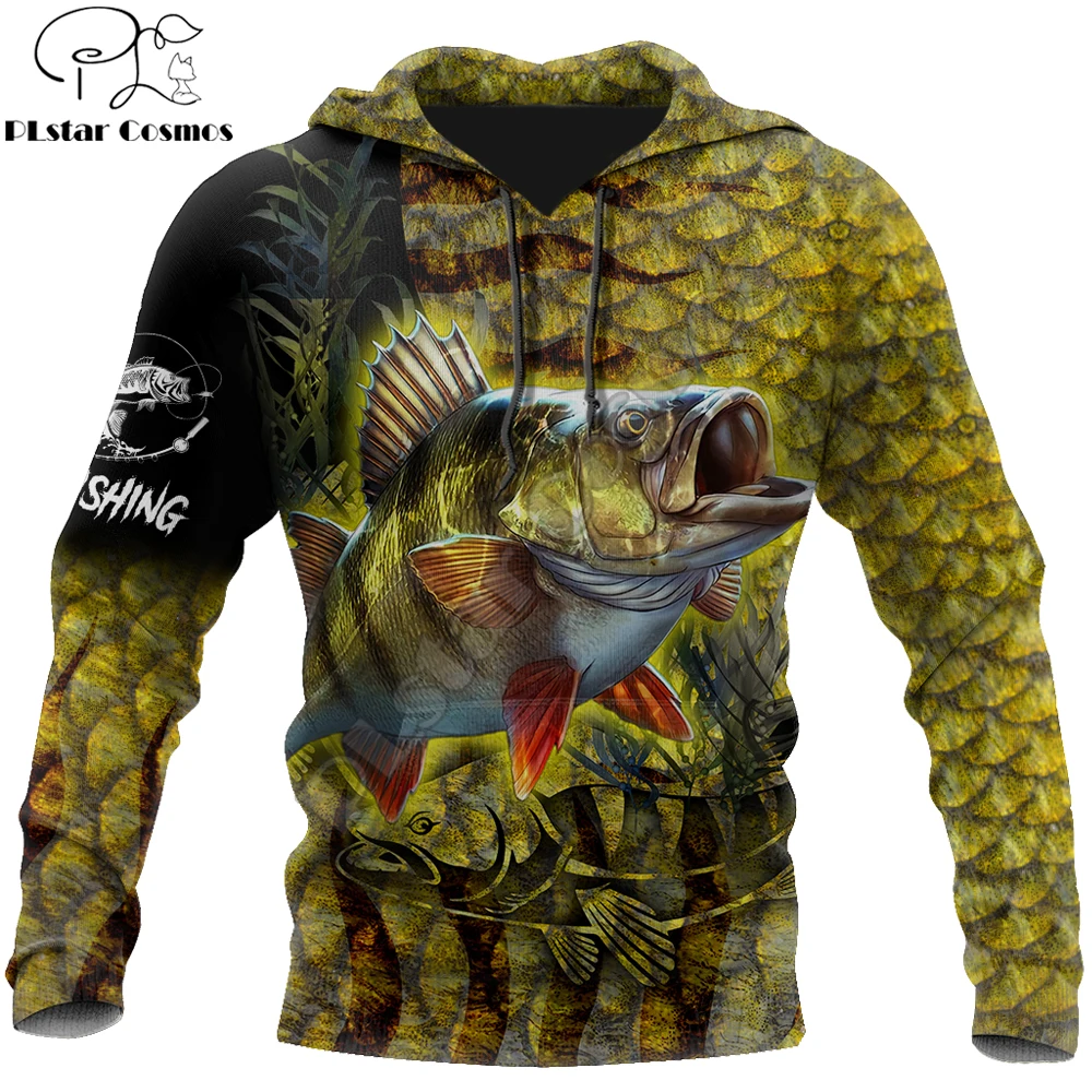 Top Trends: Brand Hoodie Yellow Perch Fishing On Skin 3D Printed Mens Zip Up Hoodie Harajuku Streetwear Unisex Casual Tracksuits KJ0158 Shoppable Styles