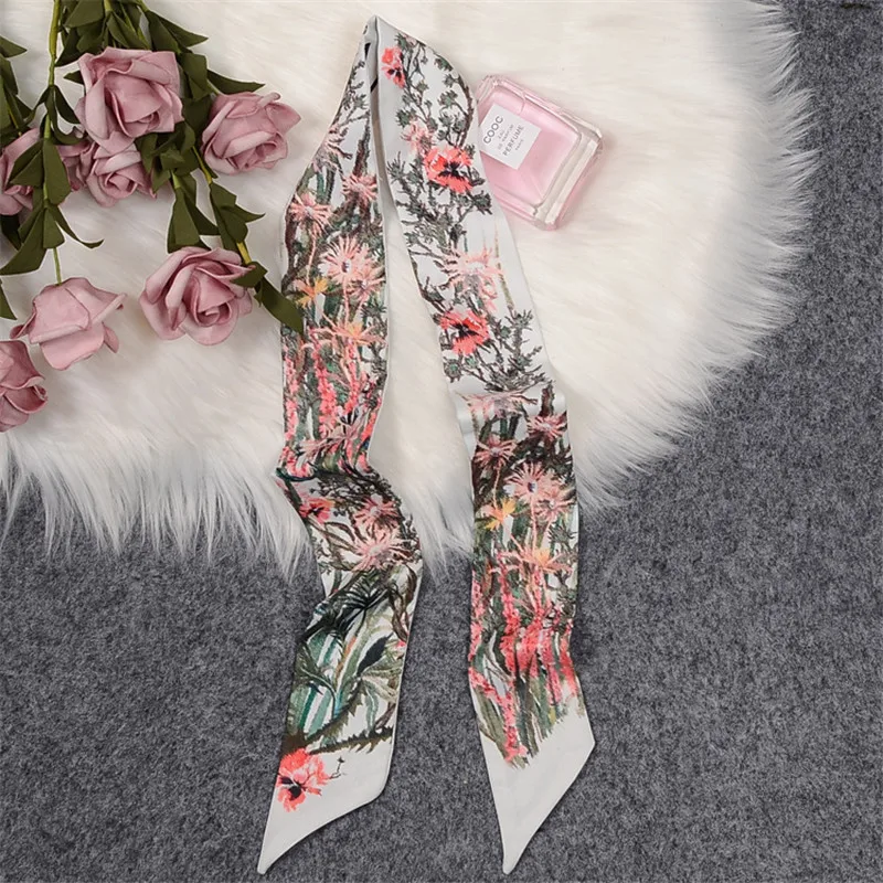 Top Trends: Country Garden Luxury Brand Scarf Women Bag Skinny Scarves 2023 New Design Silk Scarf For Ladies Foulard Wrist Towel Neckerchief Shoppable Styles