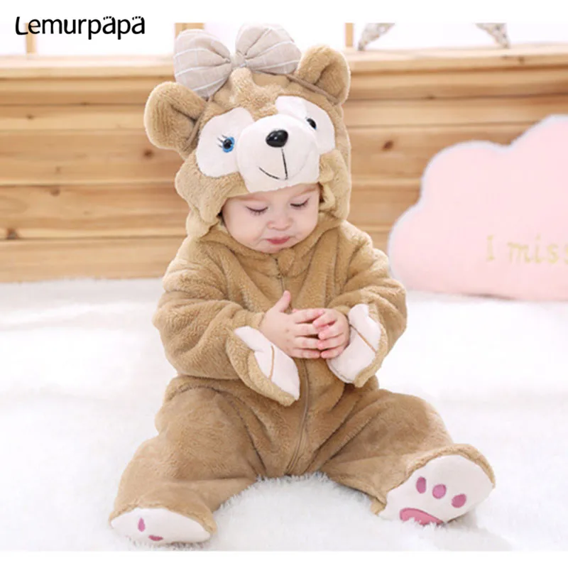 Top Trends: Kigurumis Baby Clothes Onesie Romper Kawaii Rabbit Cat Infant Baby Clothing One Piece Rompers Newborn Playsuit Winter Warm Shoppable Styles