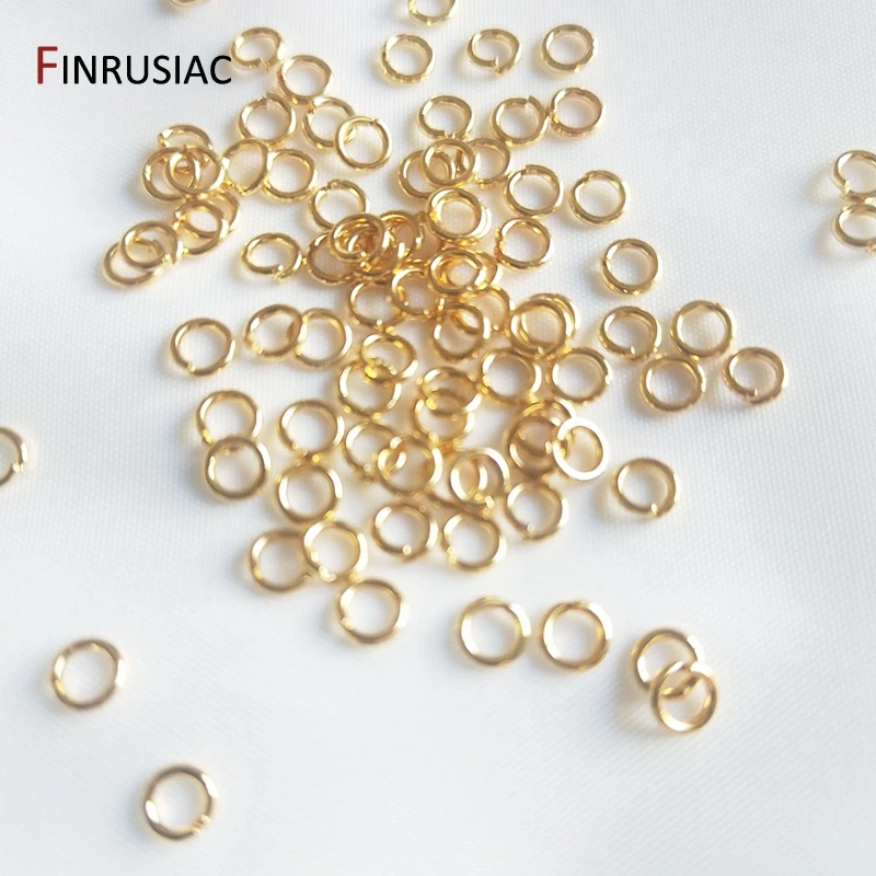 Top Trends: 100pcs / bag Wholesale 18k Real Gold Plated Copper Metal Open Jump Rings For Jewelry Making Diy Jewellery Connector Ring 0.7*4mm Shoppable Styles - Image 2