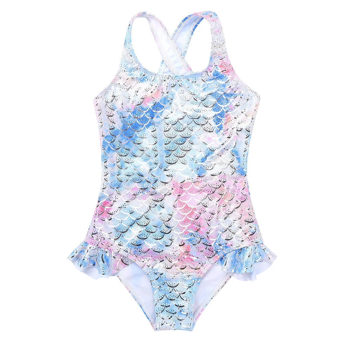 Top Trends: Kids Girls One-piece Swimsuits Brazilian Swimming Beachwear Sparkly Mermaid Fish Scales Pattern Swimsuit Swimwear Bathing Suits Shoppable Styles - Image 3