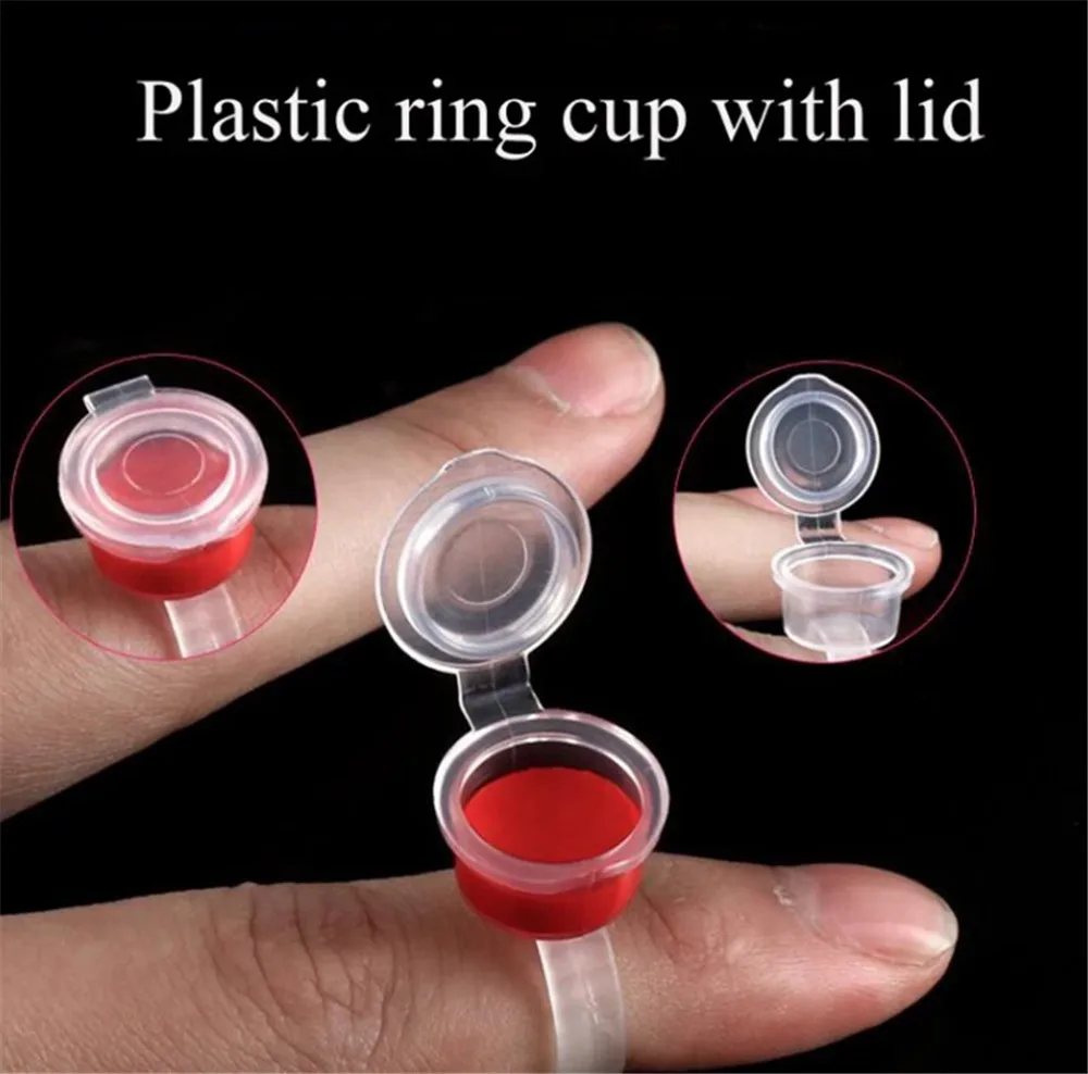 Top Trends: Transparent Tattoo Ink Cup With Lid Disposable Tattoo Makeup Pigment Holder Container Base Tattoo Caps Shoppable Styles