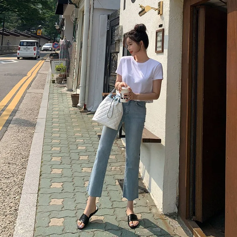 Top Trends: Women's Summer Autumn Streetwear Straight Ankle Lenght Jeans High Waist Slim Long Denim Pants Ladies Casual Jeans Shoppable Styles - Image 2