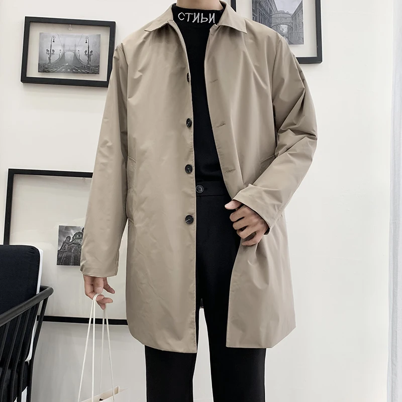 Top Trends: M-5XL Plus Size Men&#039;s Trench Coat Loose Fit Long Lapel Single Breasted Windbreaker Jacket Button Overcoat Men Clothing XXXXXL Shoppable Styles