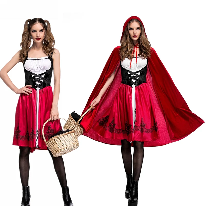 Top Trends: Ataullah Little Red Riding Hood Adault Cosplay Costume Halloween Wicca Cloak For Woman Carnival Party Queen Dress DW003 Shoppable Styles - Image 4