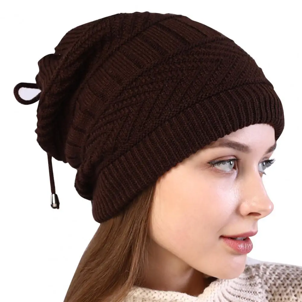 Top Trends: Beanies For Women Solid Color Adjustable Autumn Winter Plush Lining Windproof Hat Scarf Female Beanie Cap Shoppable Styles