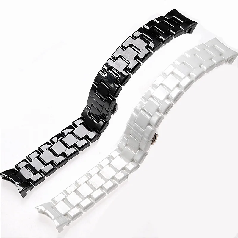 Top Trends: 18mm 22mm For Armani Ceramic Watch AR1400 AR1410 AR1403 AR1402AR1401 Watch Strap Band Bracelet Belt Black White Butterfly Button Shoppable Styles