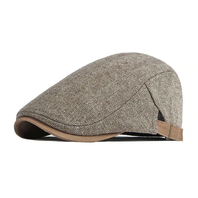 Top Trends: Retro Newsboy Cap Men 2021 Autumn Winter Herringbone Duckbill Hat Tweed Flat Peaked Beret Hat Women Painter Gatsby Driving Cap Shoppable Styles