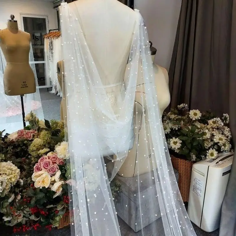 Top Trends: YouLaPan G41 Bridal Bolero Pearls Cape Bridal Shawl With Pearls 3M Length Evening Cape Simplicity Bride Cape Big SizeTop Bride Shoppable Styles