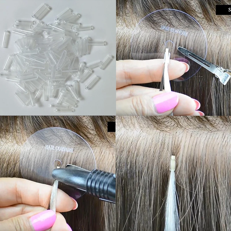 Top Trends: 500pcs Hair Extensions Heat Shrink Tubes Without Adhesive Transparent Color Fusion Hair Accessories Tools Shoppable Styles