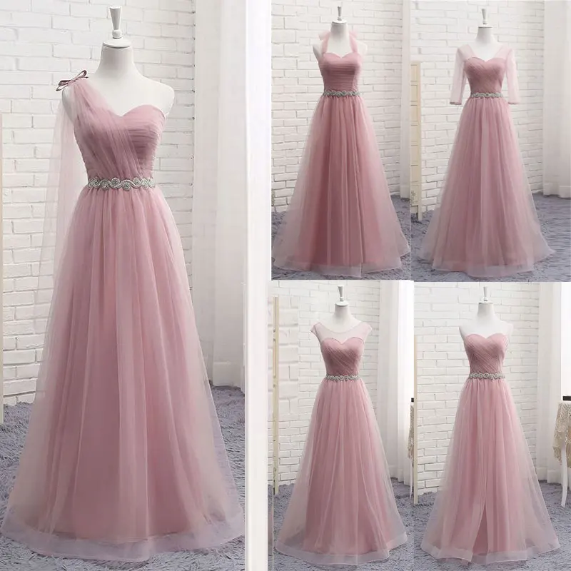 Top Trends: Beauty-Emily V Neck Bridesmaid Dresses Long For Wedding Elegant A Line Tulle Pink Party Gowns For Wedding Guests Prom Dress Shoppable Styles