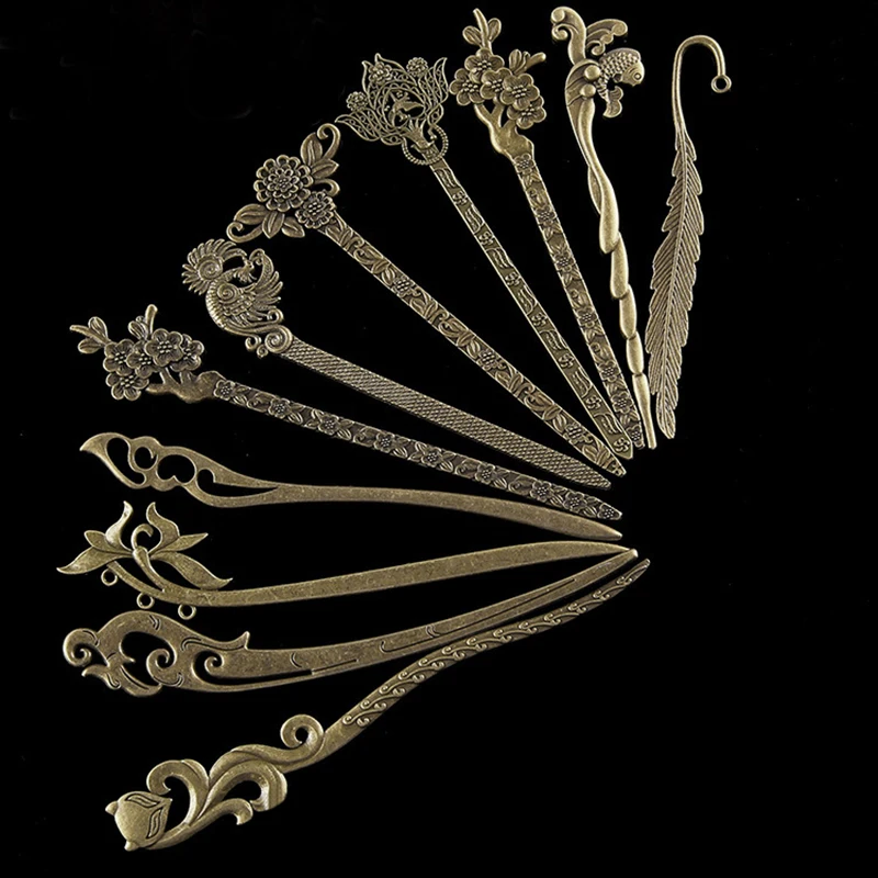 Top Trends: 2020 Vintage Bronze Hollow Out Carved Hairpin Metallic Hair Clip Hair Stick Curved Fork Hairpin Hair Accessories Styling Tools Shoppable Styles