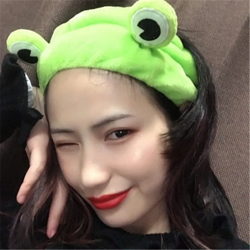 Top Trends: 2021 Funny Frog Makeup Headband Wide-brimmed Elastic Hairbands Cute Girls Hair Bands Women Hair Accessories Girls Hairband Shoppable Styles - Image 3