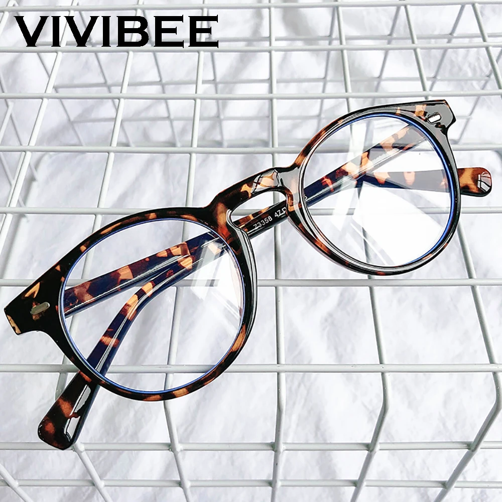 Top Trends: VIVIBEE Small Size Blue Light Filter Glasses Men Leopard Square Frame Gaming UV400 Blue Ray Blocking Computer Women Eyeglasses Shoppable Styles