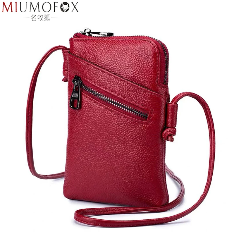 Top Trends: Girl's Small Mobile Phone Bag 2023 New Women Party Shoulder Bags Genuine Leather Stylish Vertical Style Crossbody Bag Versatile Shoppable Styles