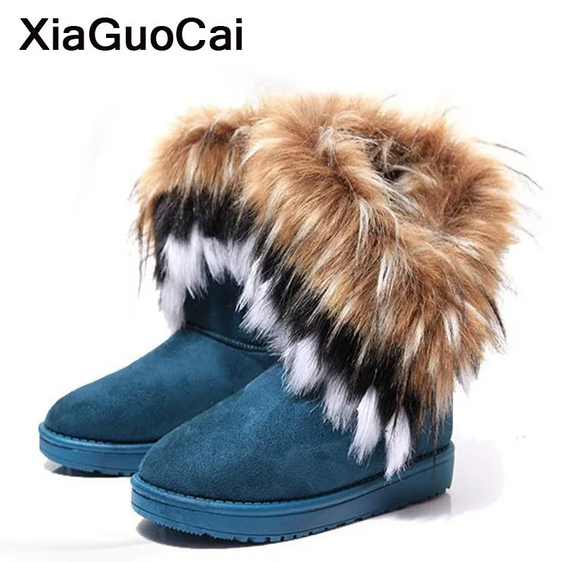 Top Trends: Snow Boots Woman Winter Warm Female Mid-calf Boots With Fur Plush Ladies Shoes Furry British Soft Flock Short Botas Slip-On 2021 Shoppable Styles