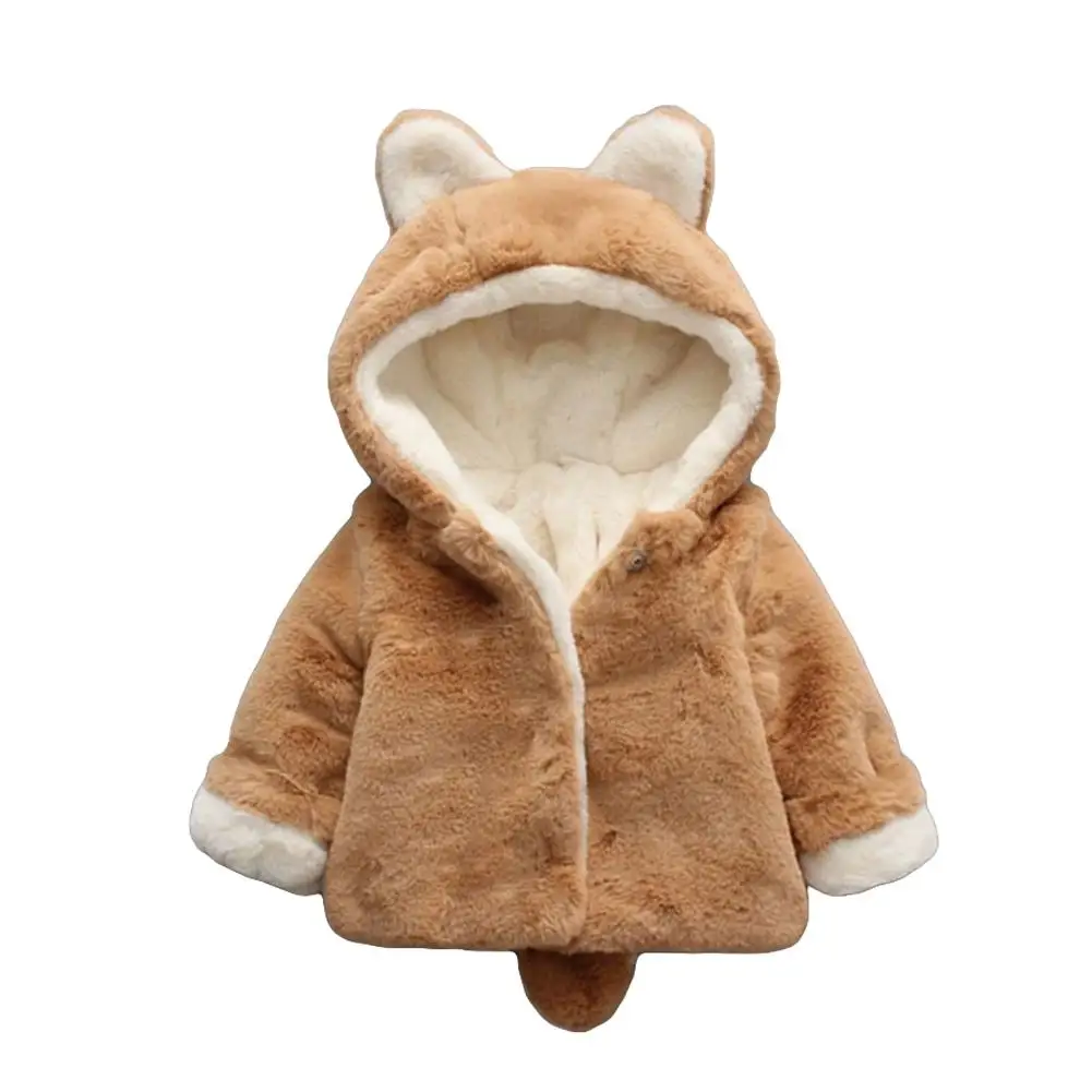 Top Trends: Winter Plush Baby Girls Jacket Cute Rabbit Faux Fur Winter Hooded Thicken Warm Outwear Coat Jacket For Kids 0-3 Years Shoppable Styles