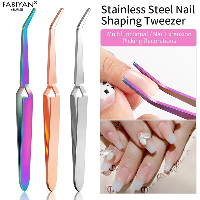 Top Trends: Nail Art Shaping Clip Cross Lock Tweezers Manicure Tool UV Gel Tool Multi-Function Stainless Steel Nipper Picking Up Rhinestone Shoppable Styles