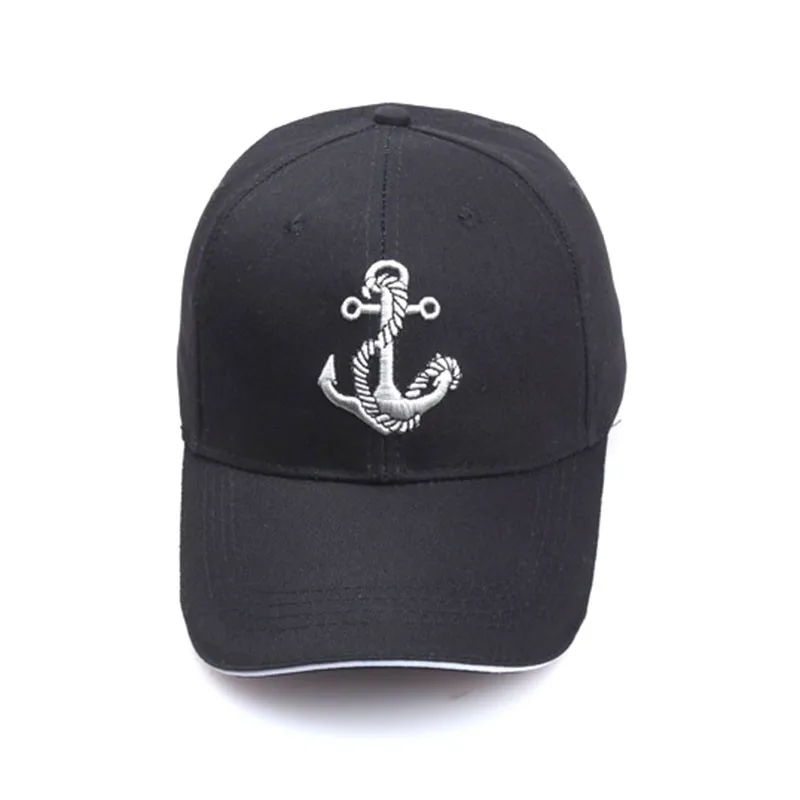 Top Trends: Black Cap Sailor Hat For Men Baseball Caps Fashion Anchor Embroidered Cotton Women Outdoor Sport Casual Snap Back Hiphop Sunhats Shoppable Styles - Image 2