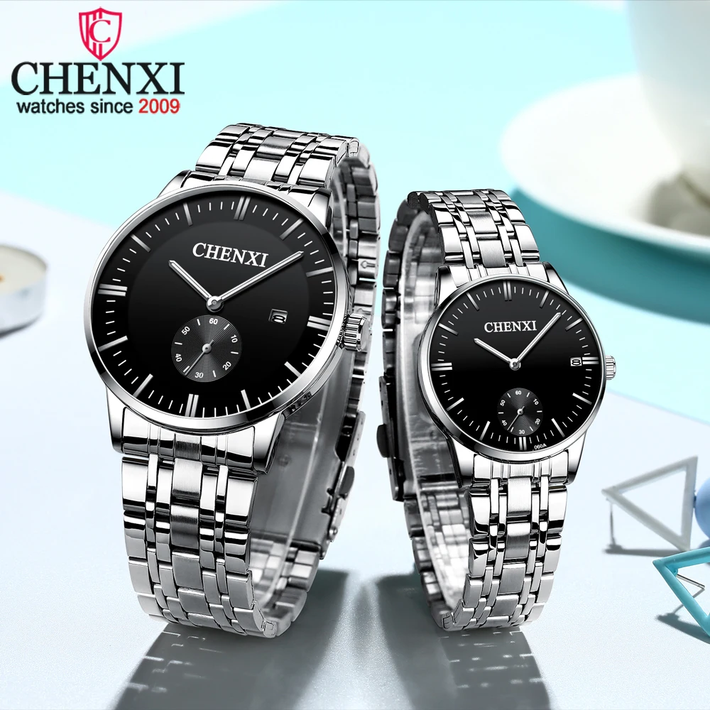 Top Trends: Top Brand CHENXI Full Stainless Steel For Couple Watches Fashion Casual Clock Waterproof Quartz Wristwatches Daily Gifts Shoppable Styles