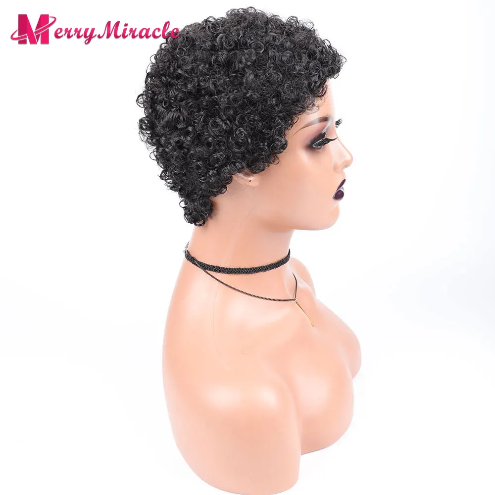 Top Trends: Short Pixie Cut Synthetic Hair Wigs For Women Afro Curly Synthetic Full Wigs With Thin Hair African American Hairstyles Wigs Shoppable Styles - Image 4