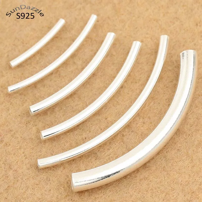 Top Trends: Genuine Real Pure Solid 925 Sterling Silver Curved Tube Connector Long Tubes Beads Bracelet Necklace Jewelry Making Findings Shoppable Styles